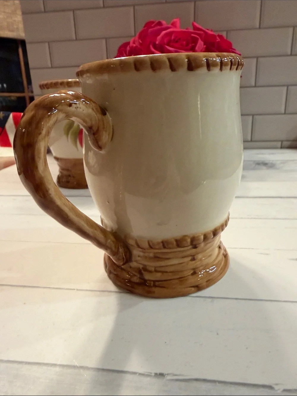 Hand-Painted Ceramic Apple Mugs - Set of 3